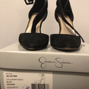 “WORN” ankle strap heels